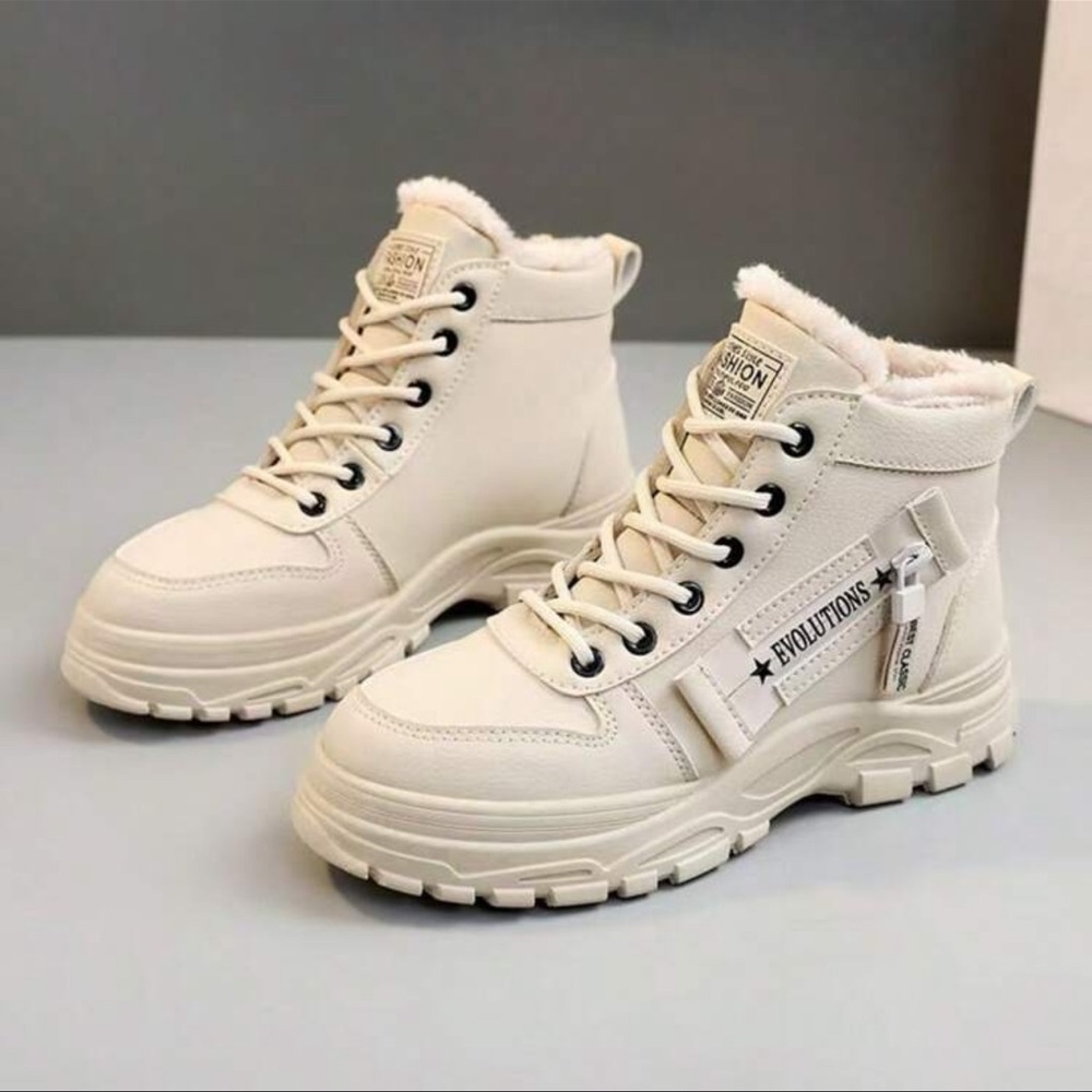 Women's Cream Ankle Boots